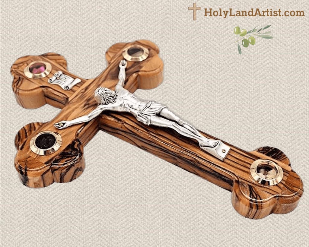 11 inch olive wood Crucifix