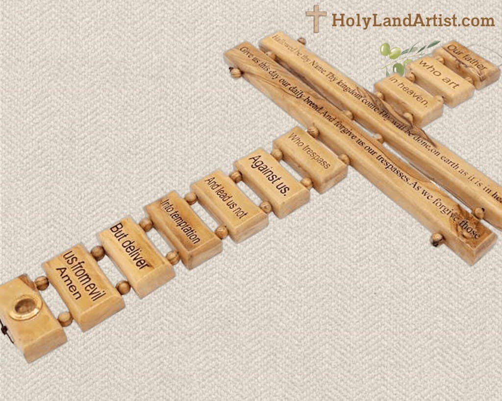 Hanging Cross with Lords Prayer