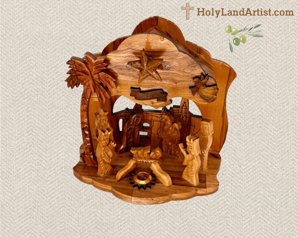 Nativity Set with Music Box